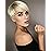 QUEENTAS Short Blonde Wig with Bangs Layered Short Pixie Cut Wigs for White Women Synthetic Hair (Platinum Blonde Mixed Light Brown Dark Root)