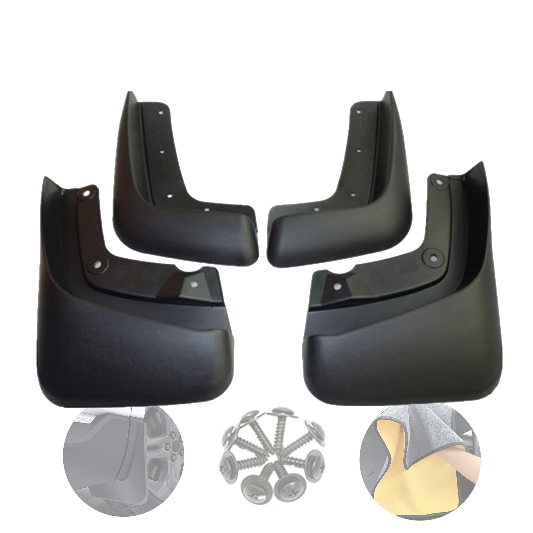 Set Auto Paraspruzzi Parafanghi Compatibile per Volvo XC90 2008-2014 Anteriori Posteriori Parafango Auto Accessorio Protettivo Decorativo con Viti di Montaggio, 4 Pezzi