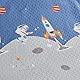 Qucover Tagesdecke Baumwolle 140x200cm für Kinder/Jungen/Teenager Blau mit Raketenmuster, Bettüberwurf/Überwurfdecke 150 * 200cm für Einzelbett, Wendedecke mit Hirsch und Käuzchen Muster
