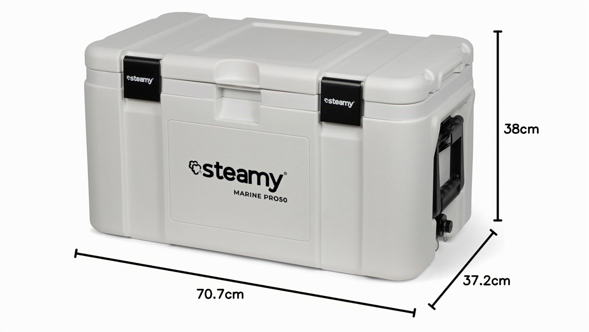 Steamy Marine Pro 50, Nevera Pasiva Especial para Barcos/Deportes Acuáticos y Uso Profesional, 50 litros, Blanco