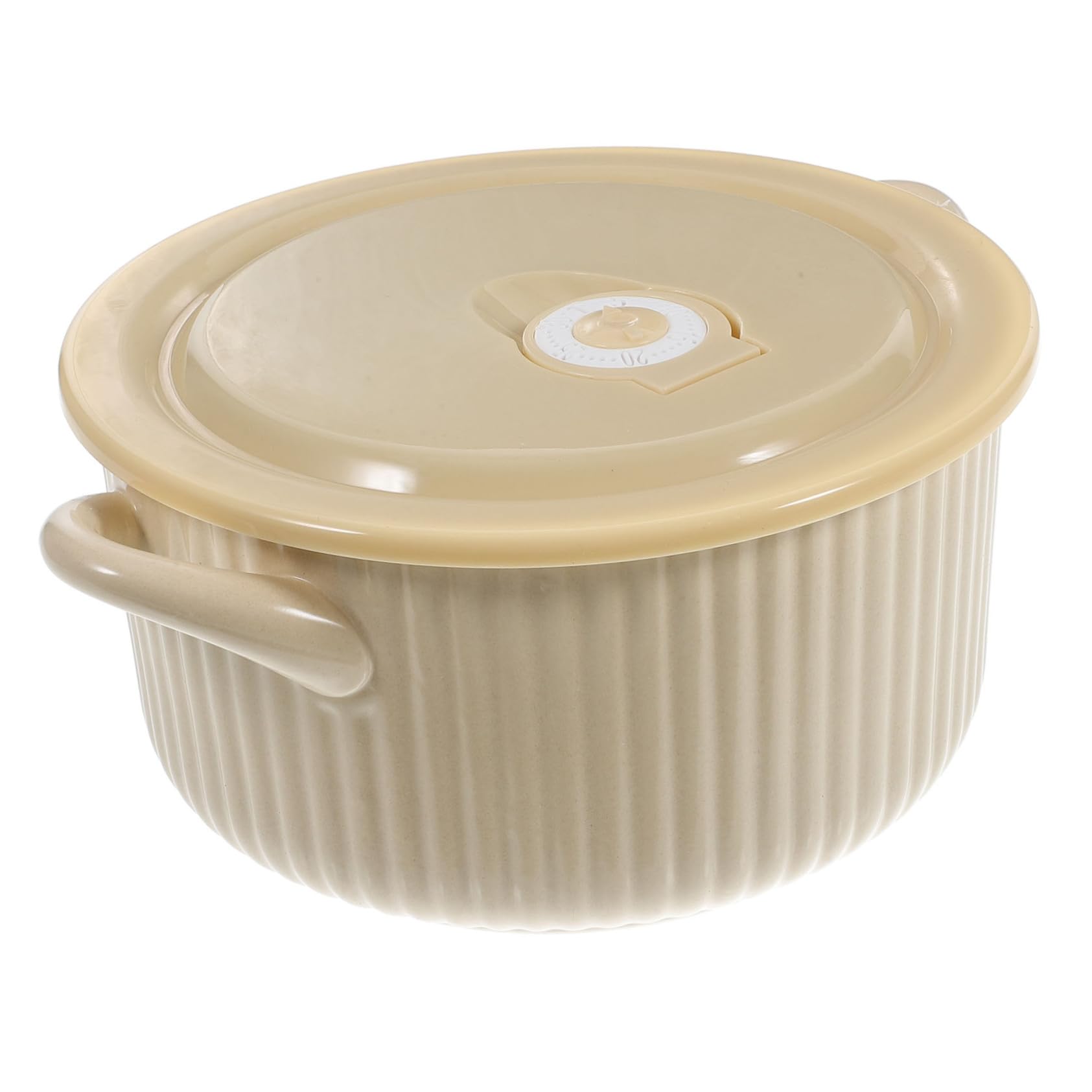 Garneck Double Ears Instant Noodle Soup Bowl Instant Noodles Bowl Snack Bowl French Onion Soup Bowls Oven Safe Ramen Bowl Rice Bowl Serving Bowl Soup Bowl with Handle Ceramics Beige