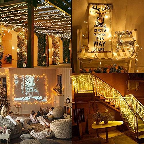 Nurkoo Led Fairy Light Plug in 23M 200 LED with Remote Control Timer Memory Function 8 Modes IP65 Waterproof for Inside and Outside, Low Voltage, Warm White Light for Party Christmas Garden Room