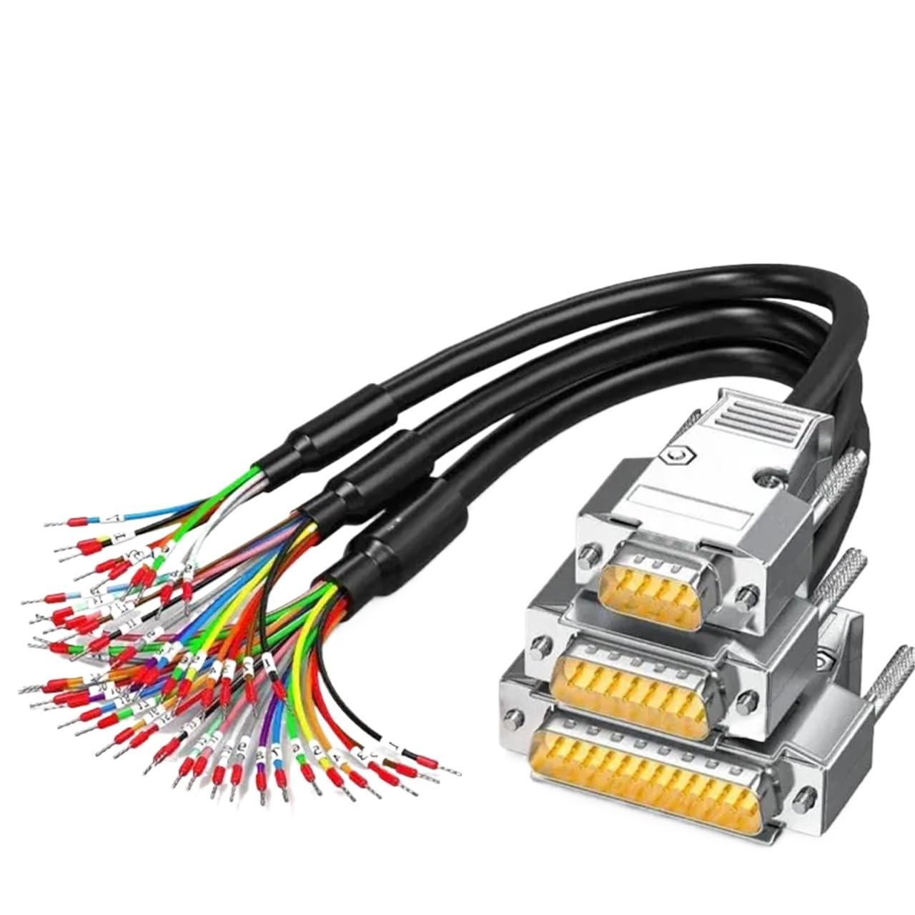 1pc DB9 DB15 DB25 Serial Port Connector Line with Terminal Number Tube 9/15/25/37 Pin Wire DB37/25/15 Parallel Port Connecting Cord(DB37-MM,3 Meters)
