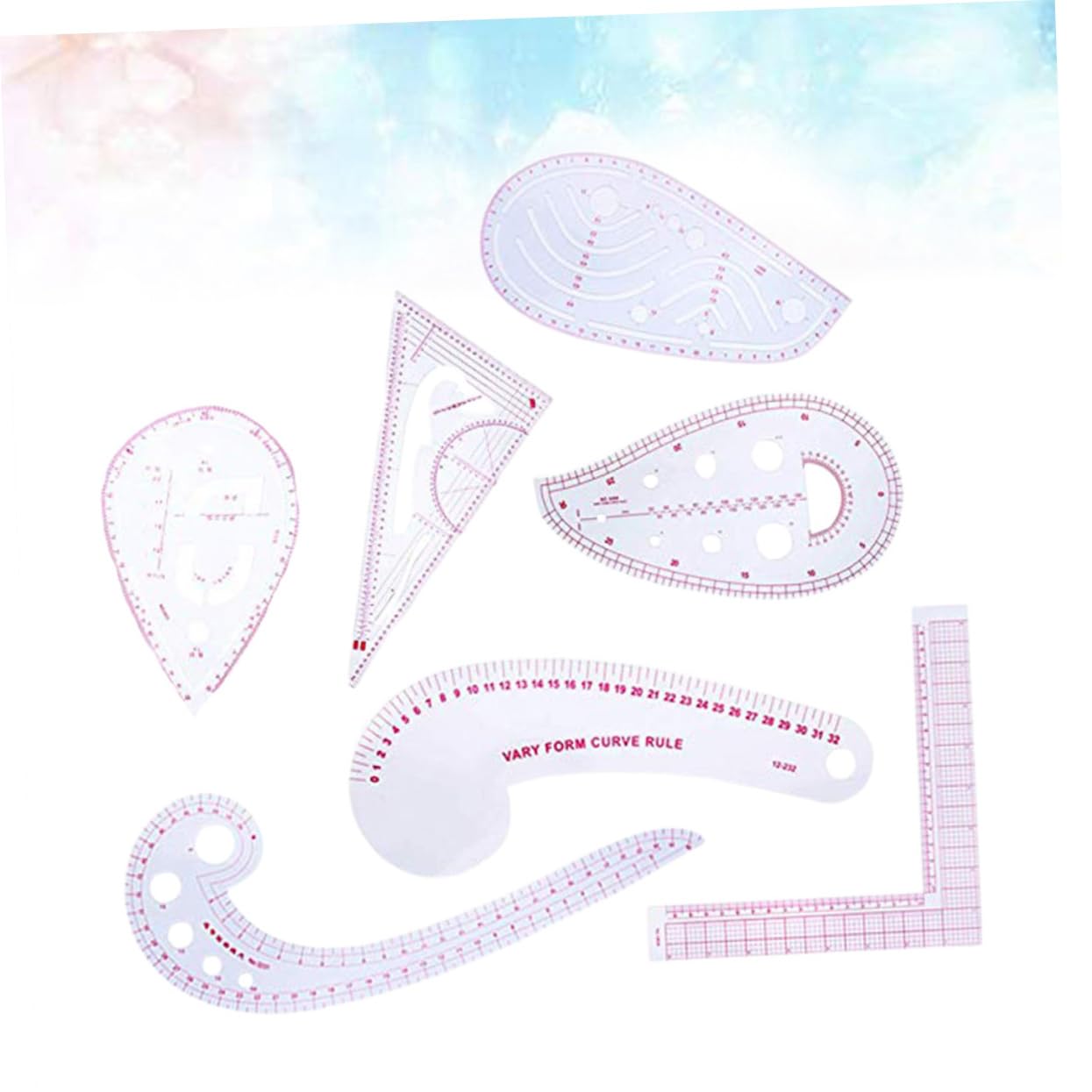 Gatuida 7 Piezas Kit Reglas De Corte y Escala Para Manualidades Reglas De Costura Para Sastre Para Patchwork Acolchado y Proyectos De Bricolaje Casa