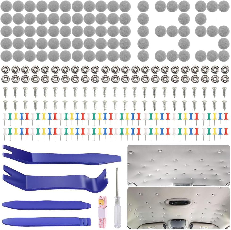 Auto Dachhimmel Reparatur Set,135 Stück Auto Himmel Reparaturset,Auto Himmel Befestigung, Auto Reparatur Nieten Set,Universal Auto Dach Nieten,Autohimmel Reparieren für Alle Autos