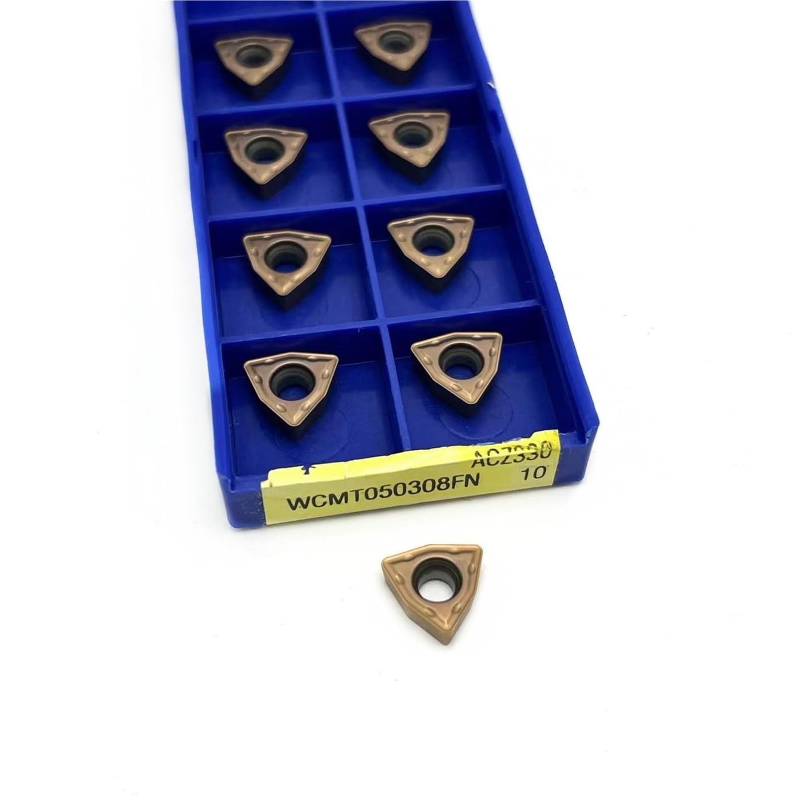 10 Uds. Inserto De Taladro En U, Torneado, Insertos Carburo, Cortador Torno CNC(WCMT050308FN ACZ330)