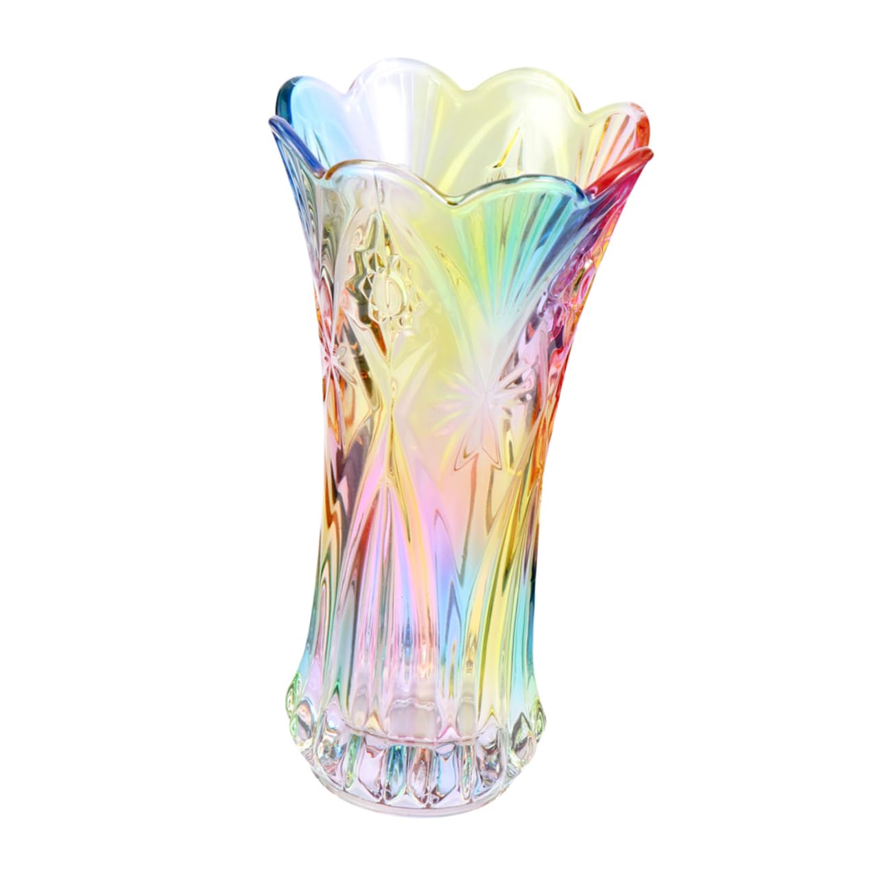 Vase verre coloré VICASKY grand modèle, conteneur décoratif pour composition florale
