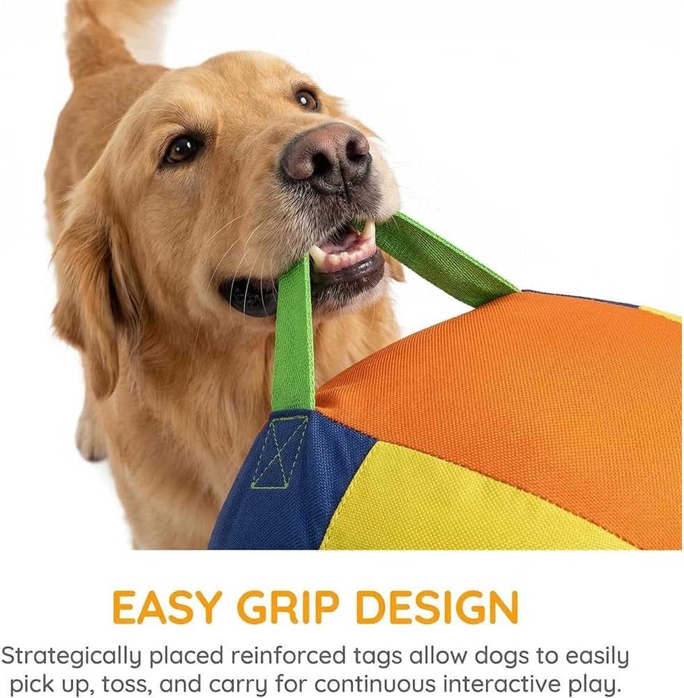 Ruckus Herding Ball, Herding Ball for Dogs, Dog Traing Balls with Straps for Australian Shepherd, Border Collie, Cattle Dog, Large Breed Outdoor Play (18IN)