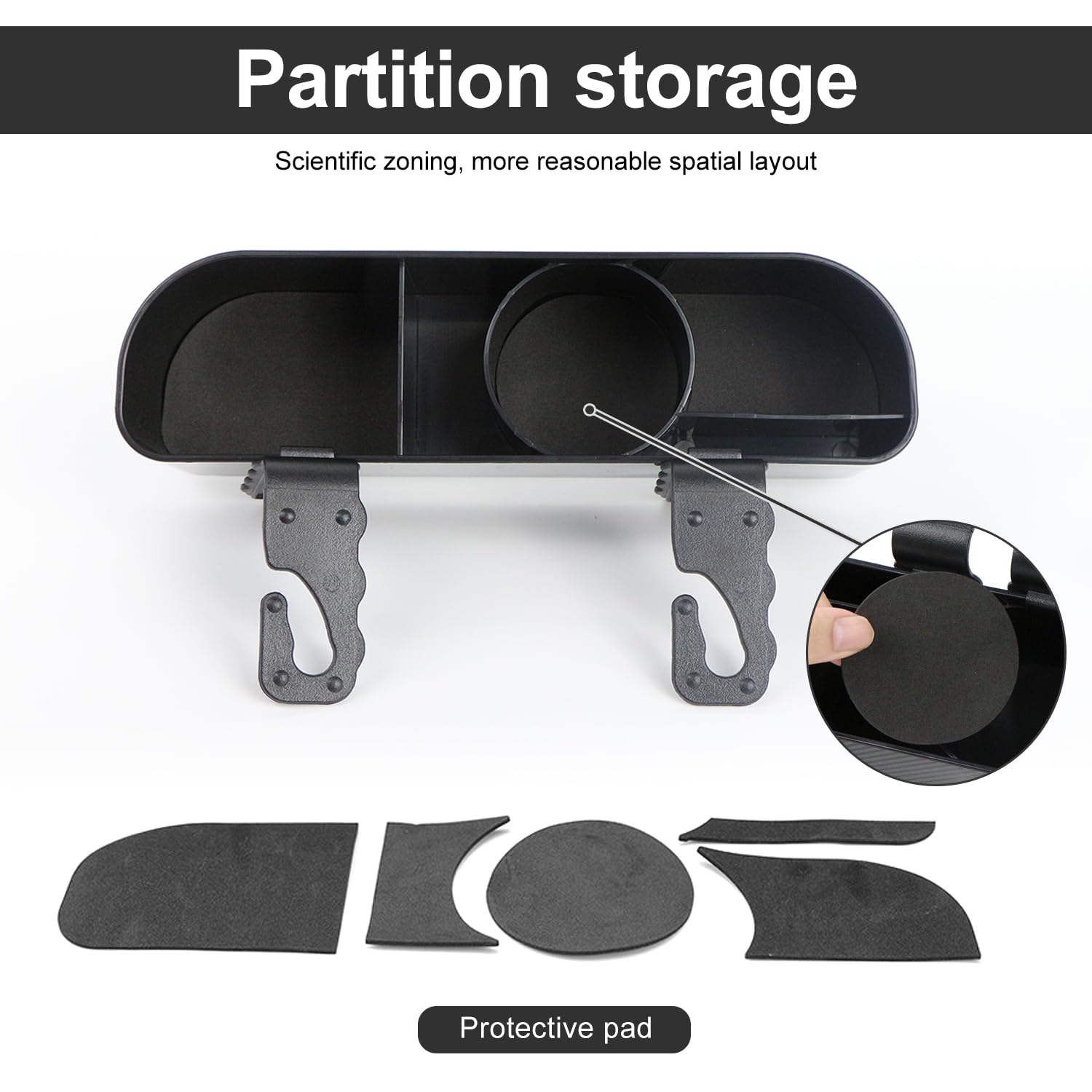 Organizzatore Sedili Posteriori Auto, Multifunzionale Organizer per Bambini e Adulti con Portabicchieri e Gancio per Poggiatesta, Accessori da Viaggio Autoveicoli (Nero)