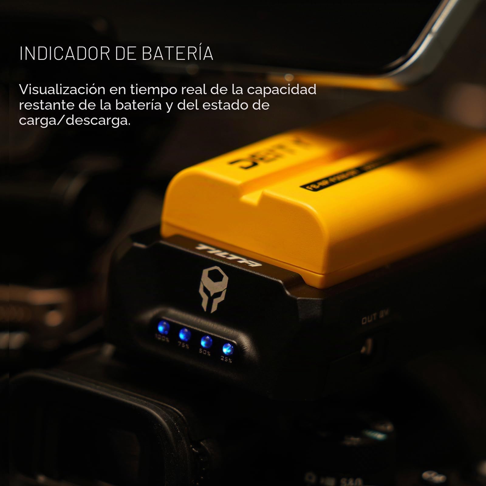 Tilta Placa de batería F970 V2 compatible con baterías NP-F Diseño antideslizante - Negro TA-BTP2-F970-B