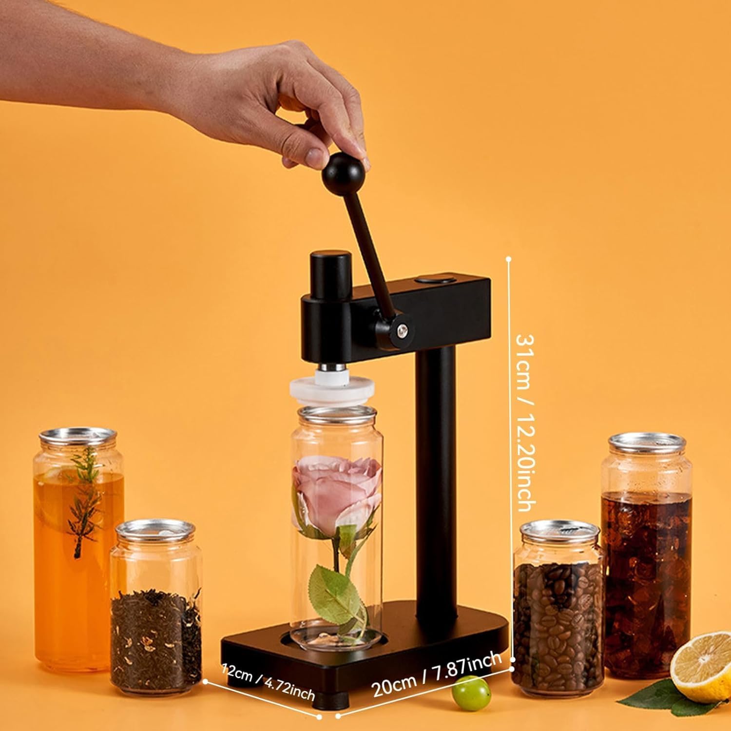 Manuelles Dosenversiegelungswerkzeug für Gläser und Flaschen – langlebige Aluminiumlegierung, ideal für private und gewerbliche Konserven, perfekt für die Konservierung frischer Lebensmittel