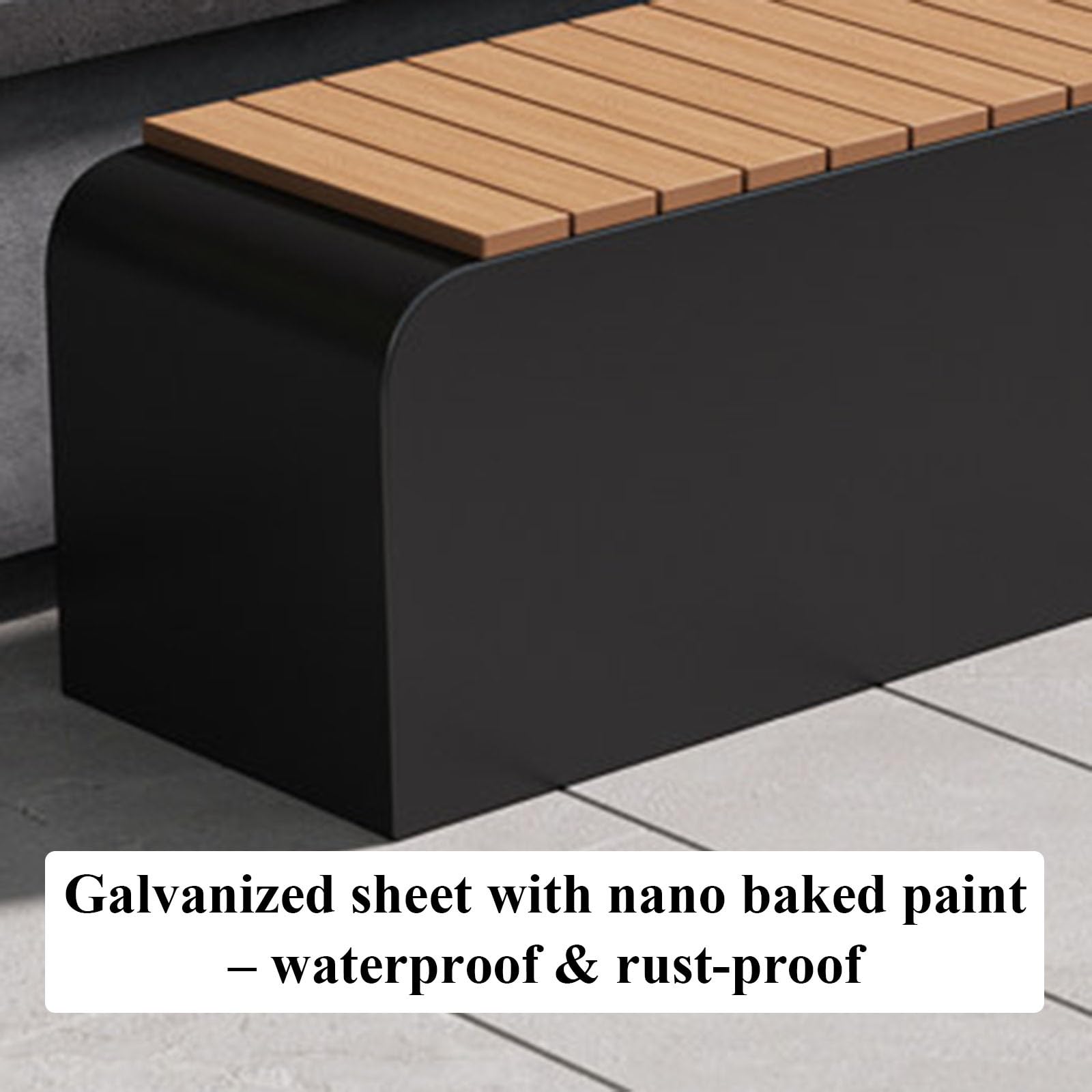 Banco De Jardín Exterior, Asiento De WPC Impermeable – para Parque/Centro Comercial/Borde De Piscina, No Requiere Montaje(Green,200x40x45cm)