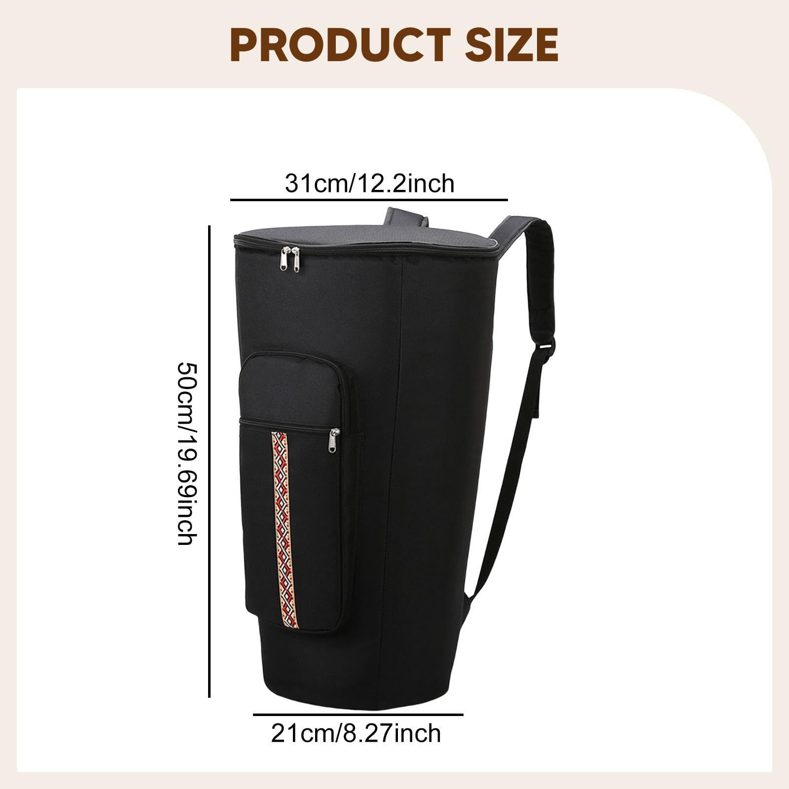 Amagogo Bolsa para Djembé, Funda para Tambor Africano, Resistente a Golpes, Tela Oxford, Impermeable, Mochila, 10 Inch