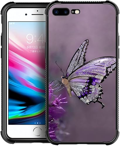 Miniatura 8 de Carcasa para iPhone 8 Plus, 9H de cristal templado para iPhone 7 Plus, para hombres y niños, diseño de patrón fresco a prueba de golpes, Bandera