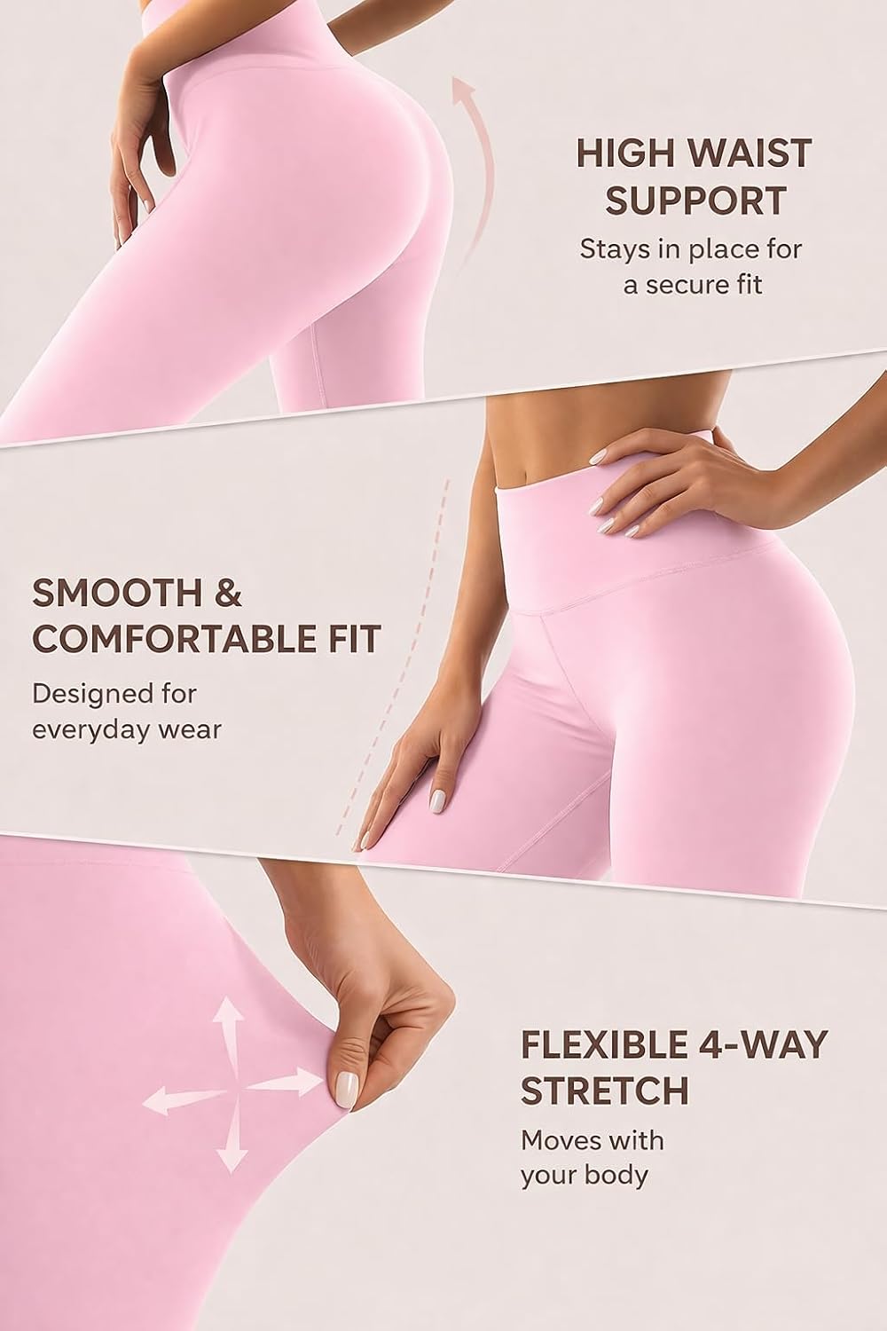 She's Seamless Leggings for Women – High Waisted Workout Leggings with Tummy Control