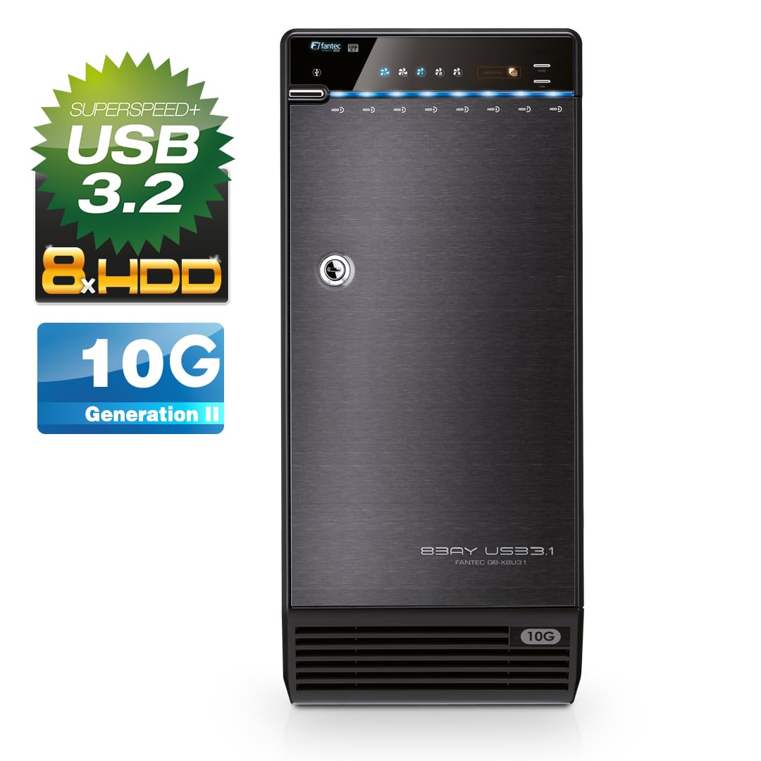 FANTEC QB-X8U31 schwarz, 8x3.5" SATA HDD USB3.1, Typ-C, 10G (2573)