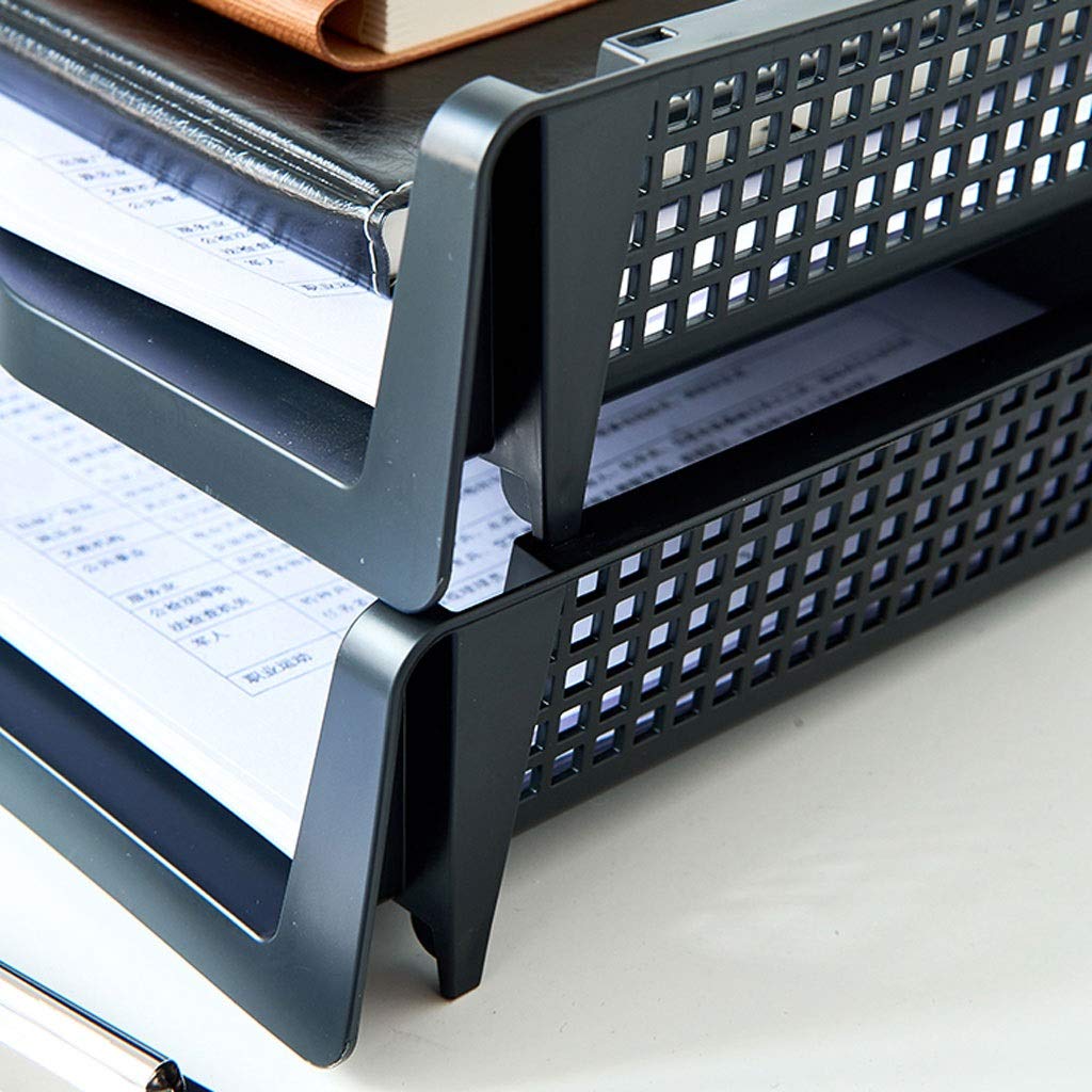 Stapelbare Büro-Briefablagen, Datenbox for den Schreibtisch im Büro, Aktenablage aus Kunststoff, A4-Papieraufbewahrungsbox, multifunktionale Aktenablage, Bürobedarf kann gestapelt werden (3 Packungen)