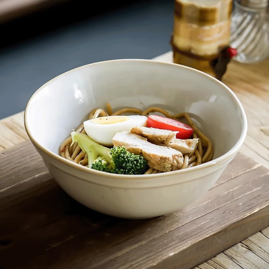 Contenedores de Almacenamiento de Alimentos Cuenco De Cerámica Retro For Ensalada, Redondo For Sopa Y Fideos, For, For Ramen Tazón de Sopa de Fideos
