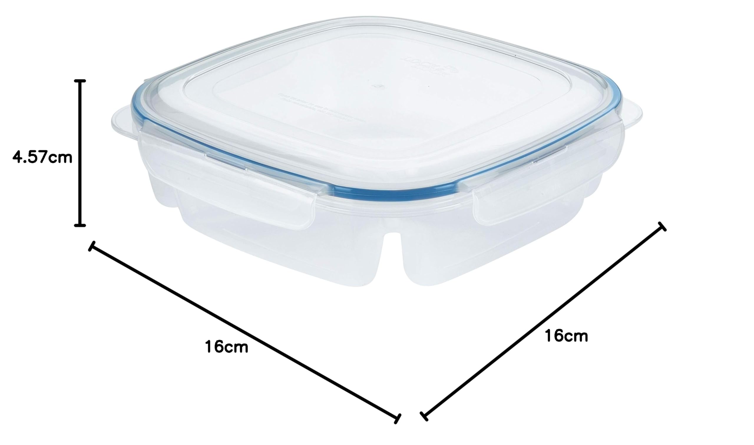Lock & Lock HPL970 kwadratowy pojemnik dzielony 1,5 l, 23 x 23 x 23 cm