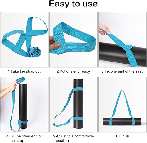 Miniatura 5 de XYQMLY 4 correas para esterilla de yoga, correa ajustable para esterilla de yoga, correas de transporte para yoga
