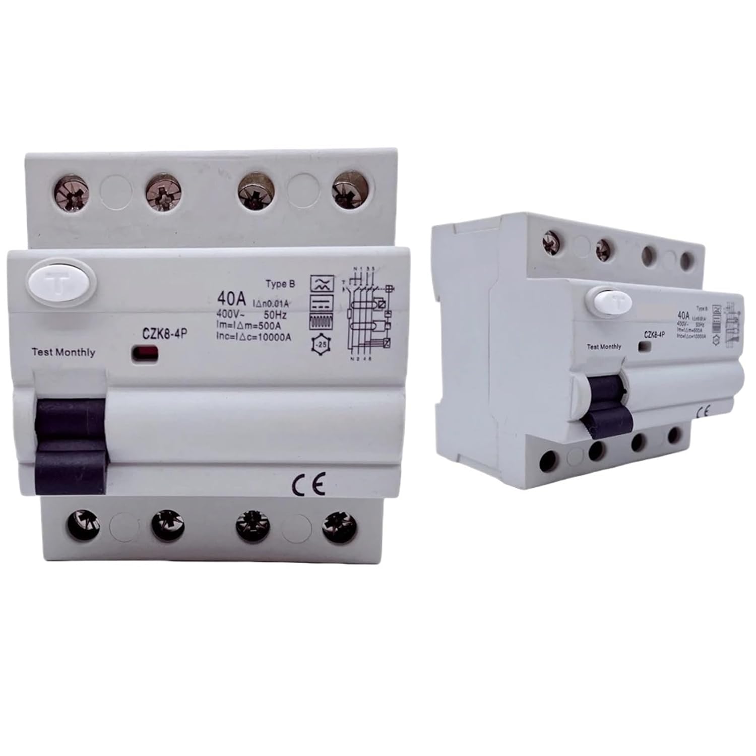 4P DINレール漏電遮断器 DC 63A 30mA 300mA Bタイプ 6KA(25A) 4Pタイプ DINレール B型漏電遮断器 DC RCCB RCD 4P 40A 63A 30mA 300mA B型 RCD 6KA(2A)