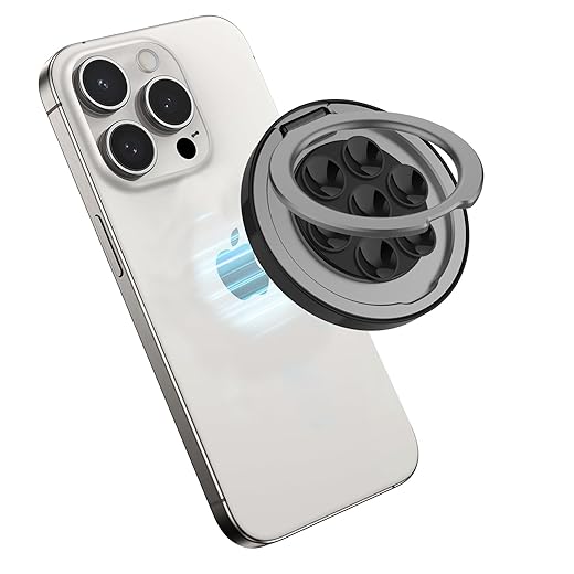 Suporte de telefone com ventosa magnética, alça magnética atualizada para celular com suporte ajustável, para iPhone 16/15/14/13/12, suporte de telefone espelhado, para vídeos e selfies TikTok