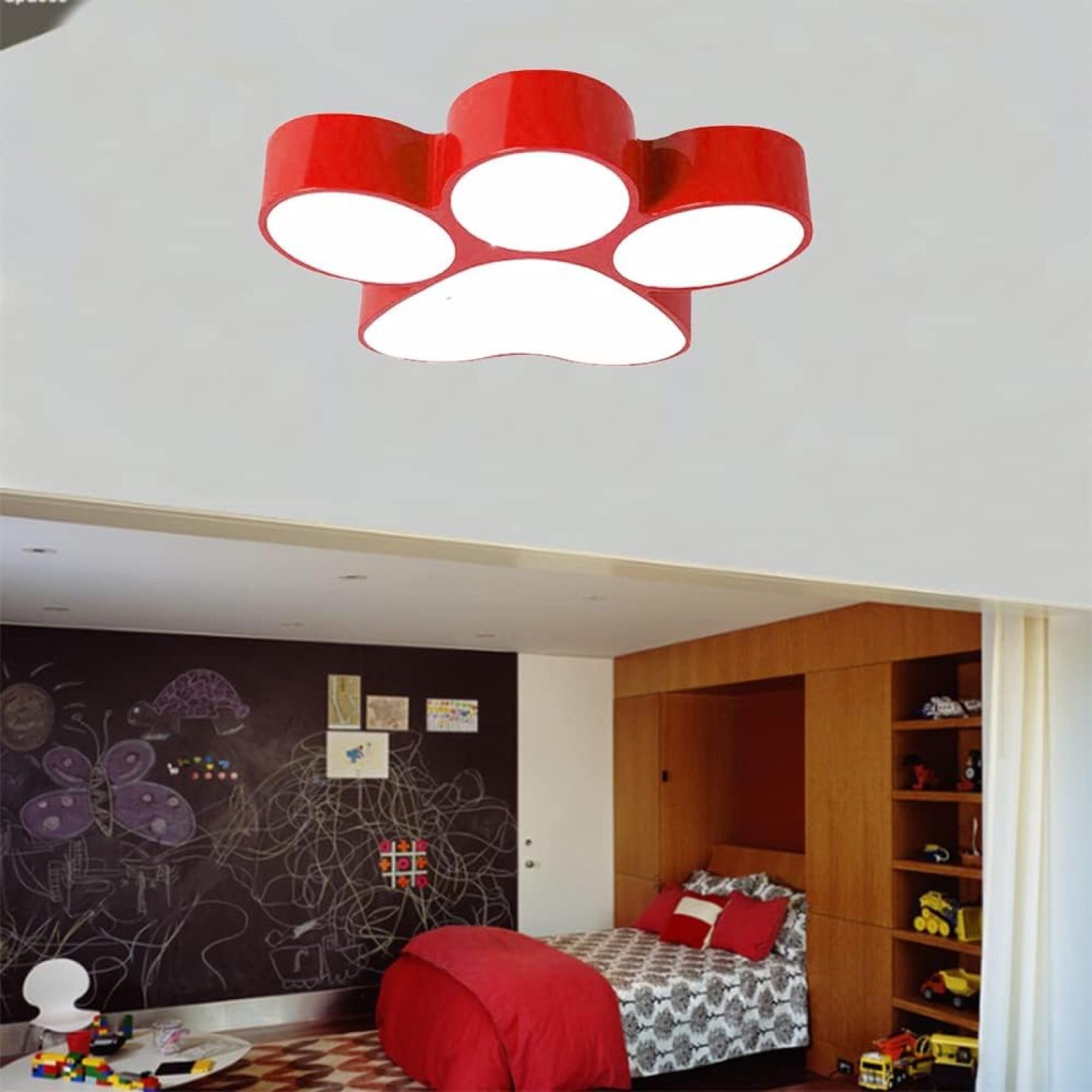 12-calowa lampa sufitowa Dog Paw do montażu podtynkowego – urocza akrylowa oprawa LED do pokoju dziecięcego sypialnia w pokoju dziecięcym (kapryśny motyw zwierzęcy)