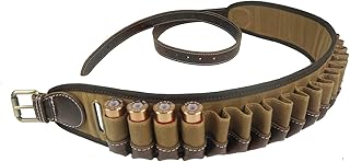 Handmade Shotgun Shell Cartridge Belt Holder Bandolier with Leather and Canvas for 25pcs 12GA Shotshell - WAYNE'S DOG