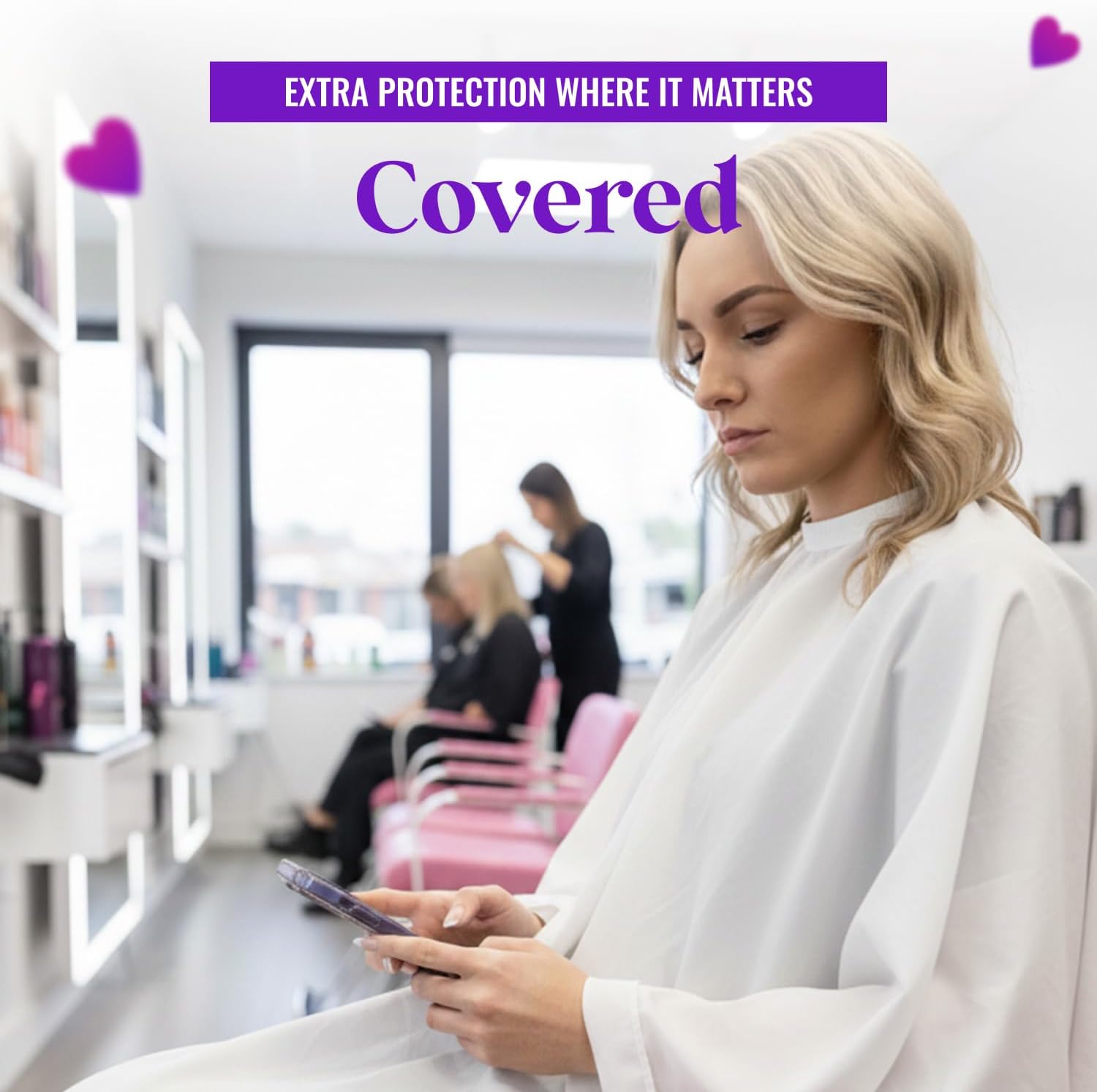 Mane Squeeze Bleach-Proof Hair Cutting & Coloring Cape – Precision Cut Salon Cape, White, Unisex Adult