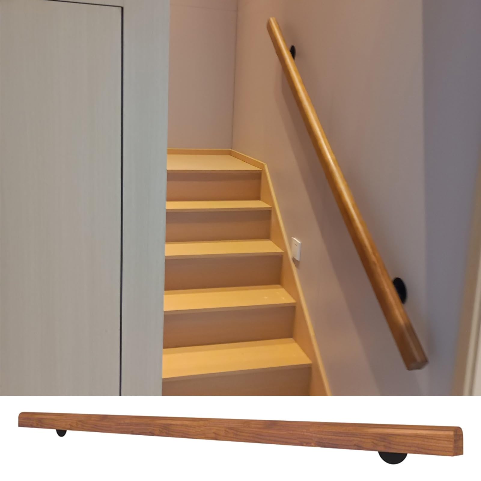 Amazon.co.jp: 階段手すり 内側手すり手すりキット木製 2