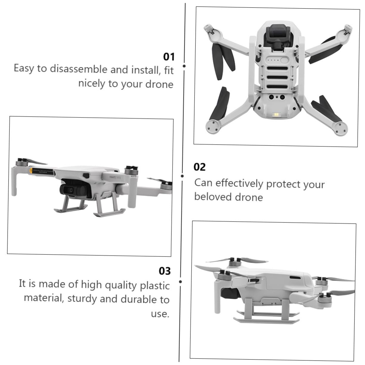 Protector de Hélices Extendido para Dron Mini con Anillos de Protección y Tren de Aterrizaje Ligero Compatible