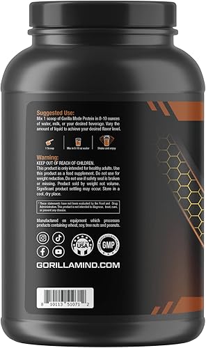 Miniatura 3 de Gorilla Mode - Proteína de suero de leche de alta calidad, chocolate, 0.88 onzas de proteína de suero aislar y concentrar, recuperar y construir