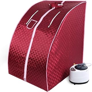 Mini Dampfsauna, Heimsauna mit Fernbedienung, Heimsauna mit Fernbedienung-Mobile Mini Dampfsauna Heimsauna Wärmekabine Sitzsauna Saunakabine-Großes Rot-B