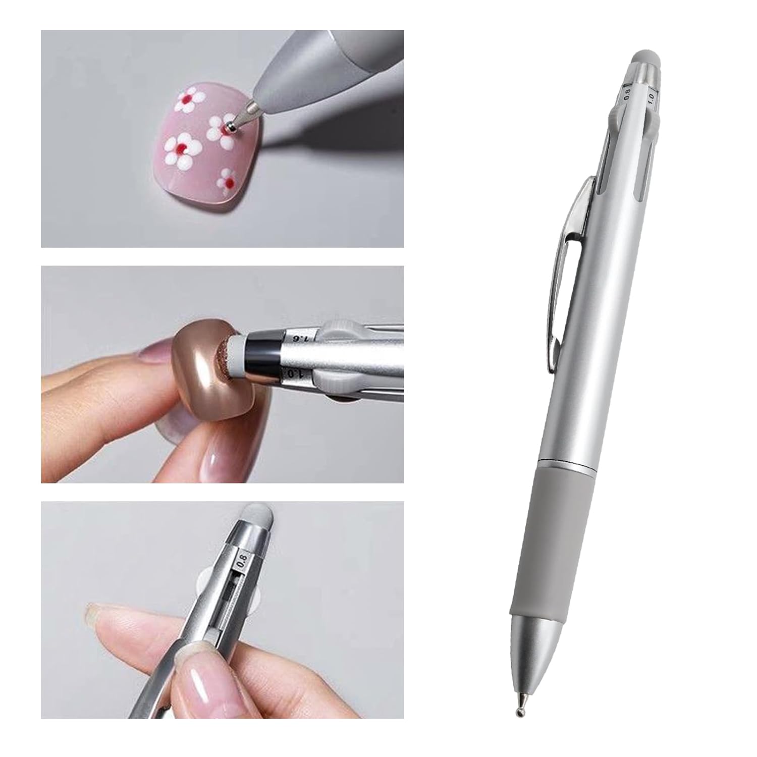 1 Pcs 5-IN-1 Dotting Tool, Ballpoint Pen Design Nail Dotting Tool, Nail Art Pen for Nail Art/Artists/Painting