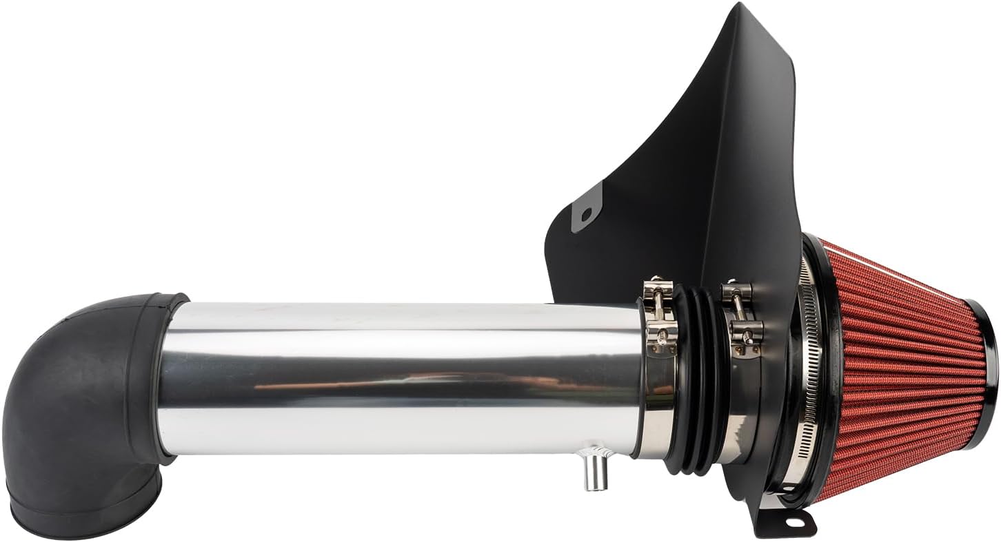 PHILTOP 3.5" Cold Air Intake Kit System + Heat Shield Compatible with 2011-2023 Charger/Challenger 5.7L, 2011-2023 300 5.7L, High Performance, Red