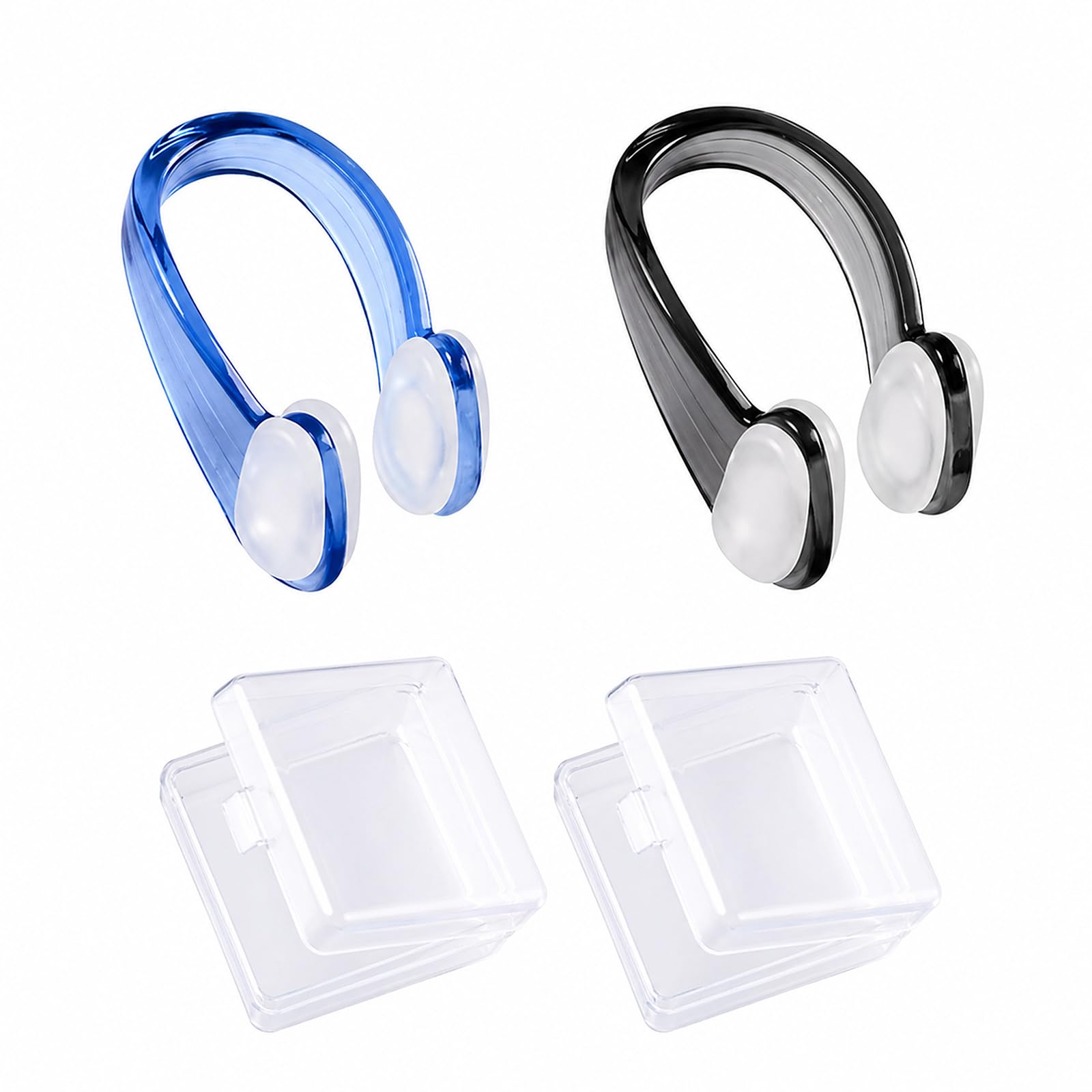 2 Pack Silicone Nose Clips - Waterproof Swim Nose Grip for Kids, Adults - Unisex Swimming Nose Protectors, Nose Plugs for Swimming Kids, Nose Clips Swimming Kids, Kids Nose Clip for Swimming - Black &