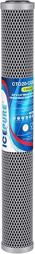 Miniatura 12 de ICEPURE Cartucho de filtro de agua KDF y carbón activado para toda la casa, 5 micrones, 20 x 2.5 pulgadas, repuesto de filtro de extracción de