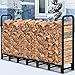Amagabeli 8ft(244cmx122cmx35,6cm) Outdoor Fire Wood Log Rack for Fireplace Heavy Duty Firewood Pile Storage Racks for Patio Deck Metal Log Holder Stand Tubular Steel Wood Stacker Tools Accessories Amagabeli 8ft(244cmx122cmx35,6cm) Outdoor Fire Wood Log Rack for Fireplace Heavy Duty Firewood Pile Storage Racks for Patio Deck Metal Log Holder Stand Tubular Steel Wood Stacker Tools Accessories