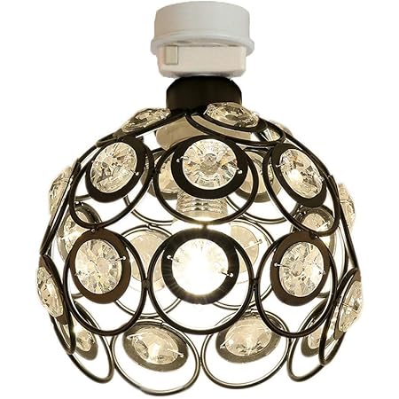 Amazon Co Jp Kiven シーリングライト 小型シーリングライト 天井照明 トイレライト 北欧 テイスト おしゃれ かわいい 玄関 トイレ インテリア 照明器具 ライト 電気 引っ掛けシーリング式 電球別売 クリスタル ブラック ホーム キッチン