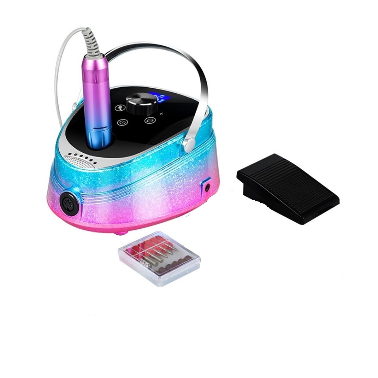 Akumulatorowa wiertarka do paznokci, żel 35000 RPM, przenośna frezarka Manicure ,Niskie wibracje(Pink)