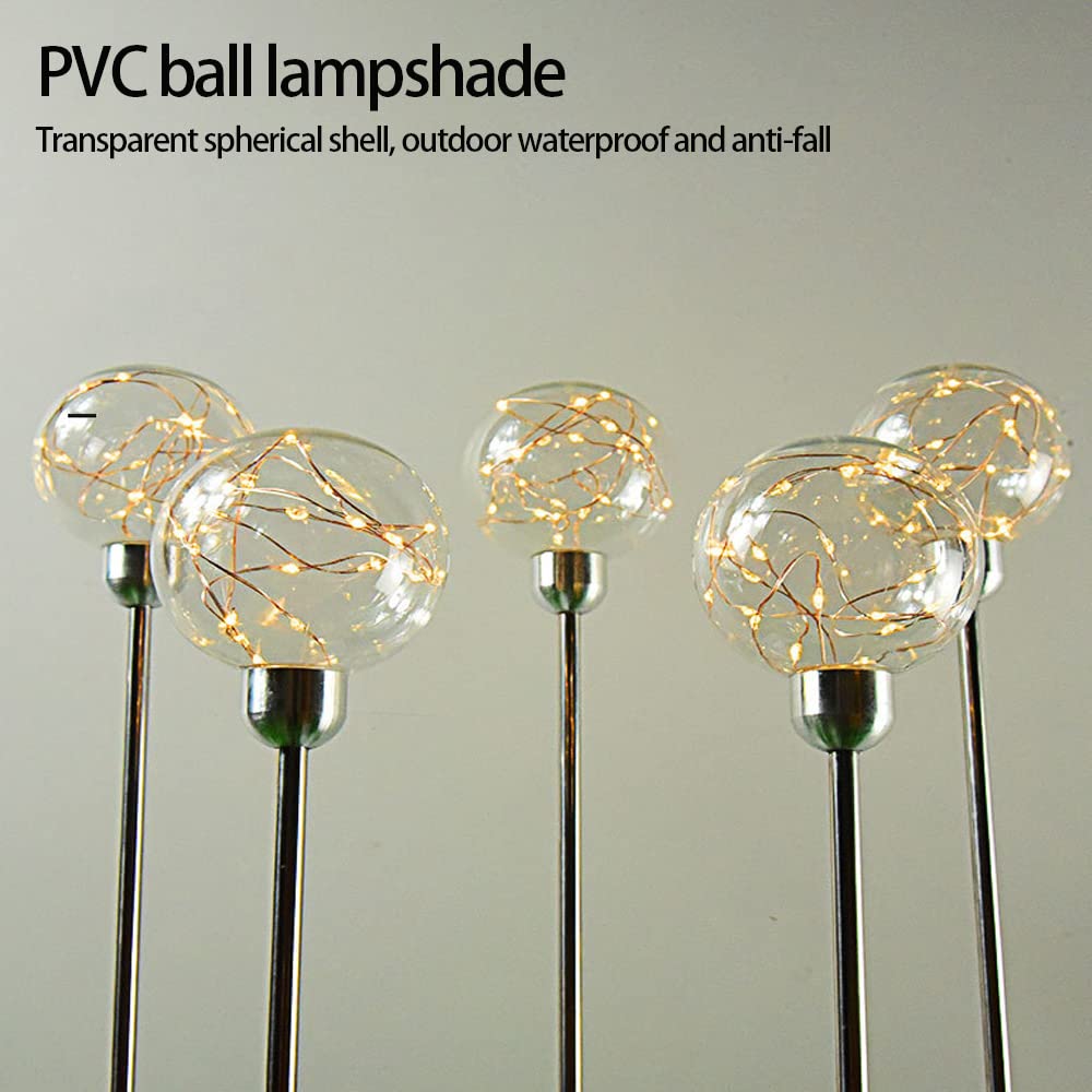 2 szt. Ball Reed Solar Lights, Outdoor Garden Light, LED Lampa trawnikowa z drutu miedzianego, Wodoodporna dekoracyjna lampa podłogowa z kołkiem (10 CM)