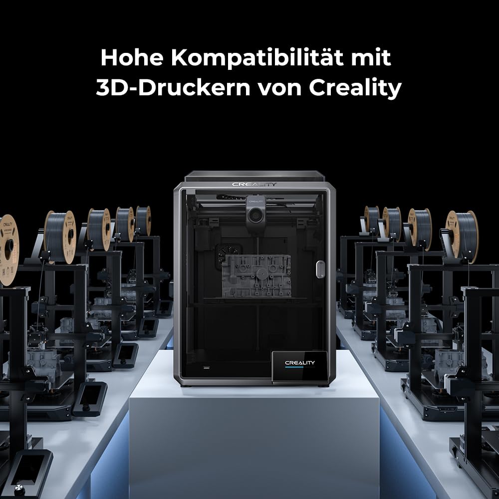 Creality Zestaw filamentu Hyper-ABS, 4 kg, filament do drukarki 3D, ABS, do szybkiego druku do 350 mm/s, wysoka odporność na uderzenia, bez tworzenia się nici lub zapychania (2 x czarny + 2 × szary)