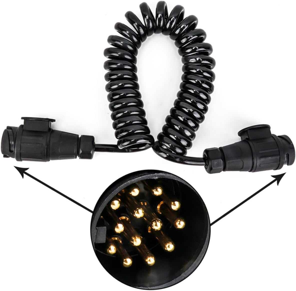 Professional Pin Trailer Connector with Spring Extension Wire Way Plug Socket for Reliable Trailer Wiring and Faulty Car Signal Light Connection