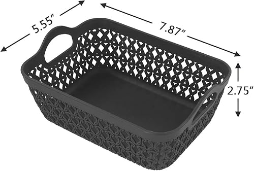 Miniatura 2 de Zerdyne 12-Pack Mini Plastic Storage Baskets Trays, Gray Tiny Storage Baskets