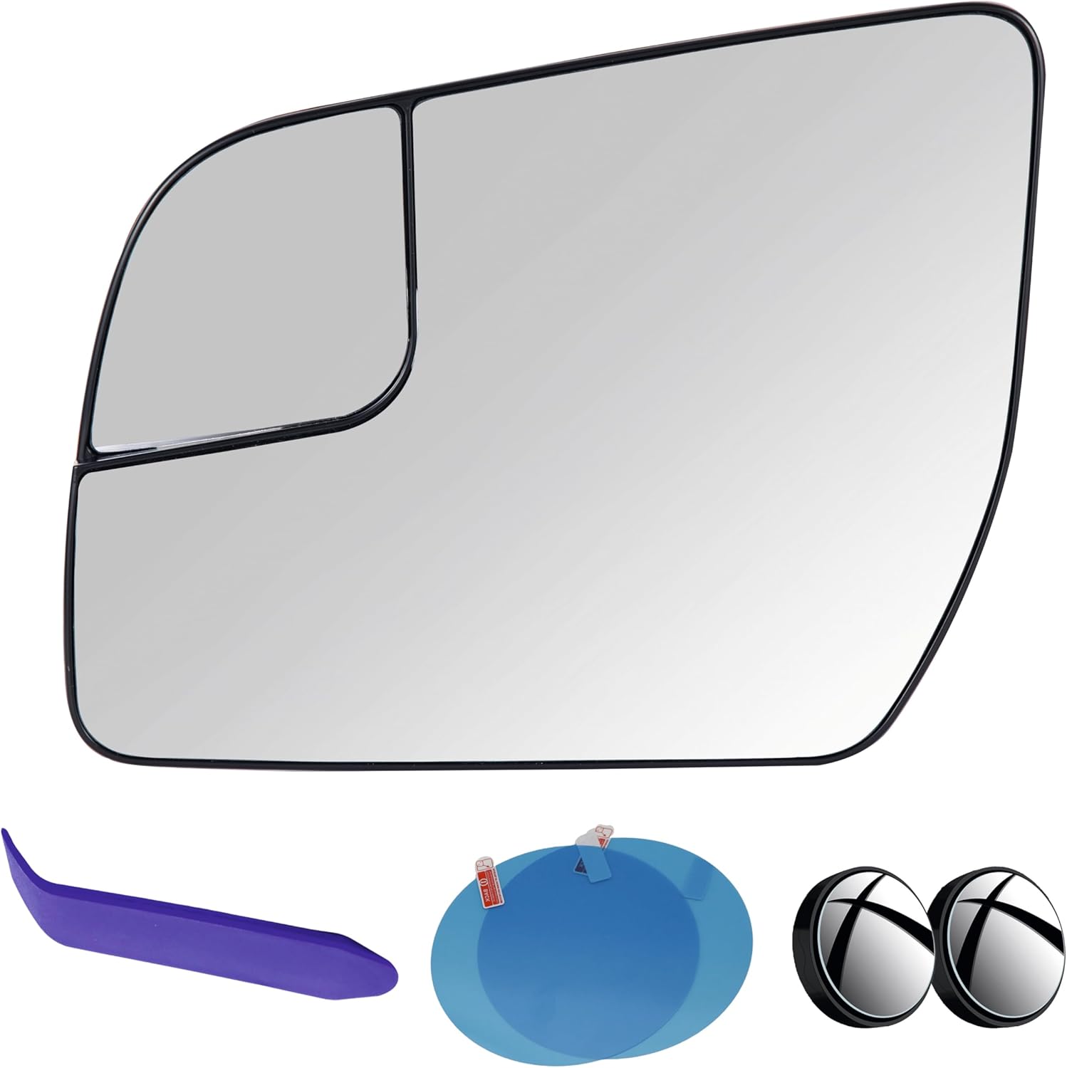 EAP Passenger Side Mirror Glass Compatible with Ford Ranger 2019-2023, Heated with Blind Spot, KB3Z17K707F KB3Z17K707D