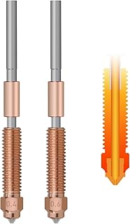 K1C Nozzle 0.4*0.6mm 2pcs Unicorn Quick Plug Ender 3 V3 Nozzle Fits K1C/K1 Max 3D Printer Ceramic Heater Block Hot End Accessory Replacement, Thermal Cut from Titanium Copper Allo…