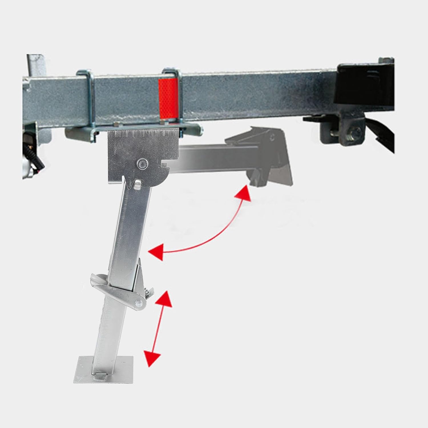 2PCS Stabilizer Jack 650lbs Support 1000lbs Lifting Capacity Galvanized Telescoping Adjustable Swing Down Stabilizer Jack Stand for RV Trailer