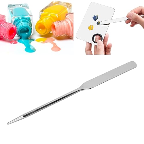 Makeup Spatula, Liquid Foundation Spatula, Stainless Steel Ergonomic Nail Art Makeup Stirring Rod for Makeup Artist