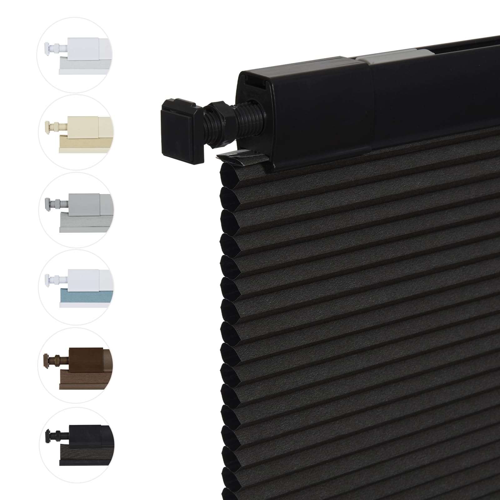 Persilux No Drill No Tools 100% Blackout Cellular Shades Cordless Window Blinds, UV Protection Privacy 1" Cell Honeycomb Shades Bottom Up Cellular