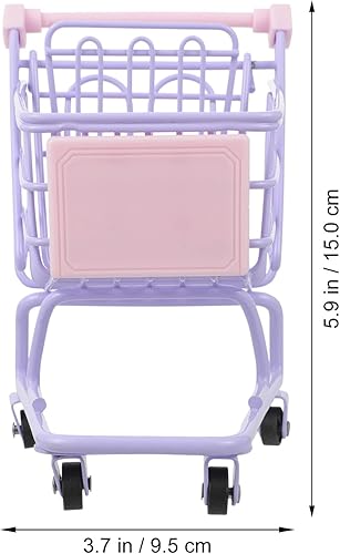 Miniatura 2 de Gadpiparty Carrito de compras para niños, mini carrito de compras, carrito de supermercado, cesta de almacenamiento de escritorio, accesorios para